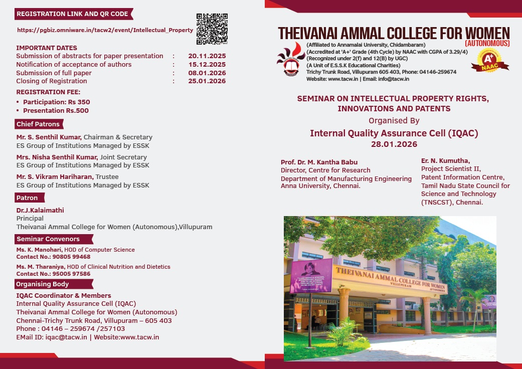 One Day Seminar on Intellectual Property Rights, Innovation, and Patents SIPRIP26